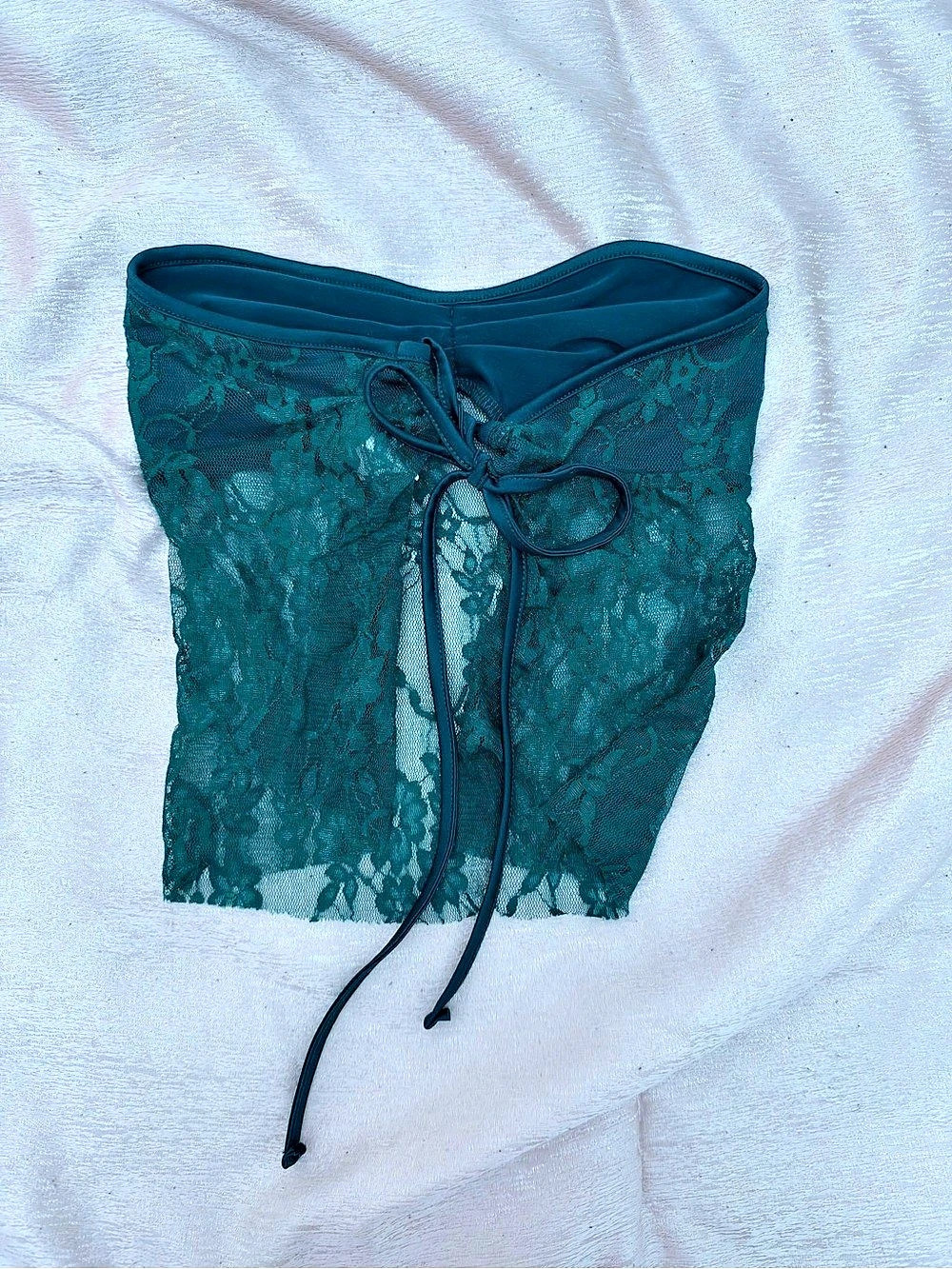 Green Lace strapless Top